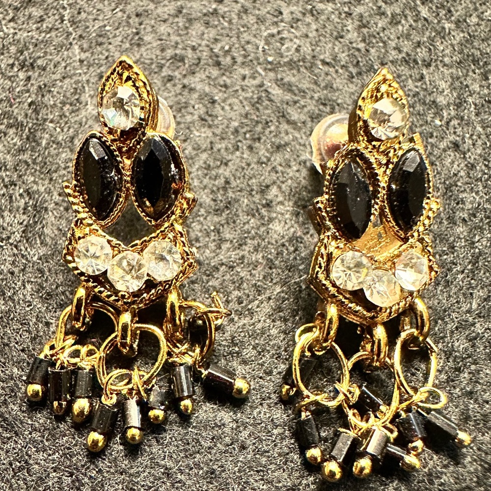 Black and gold earrings